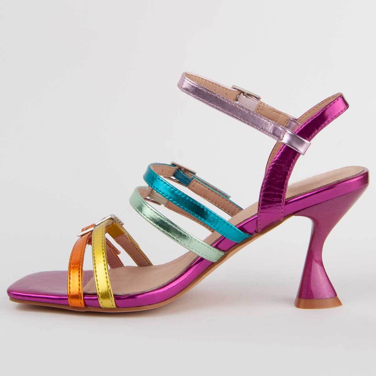 Sandalia De Tacón - Multicolor - Altura: 7 Cm