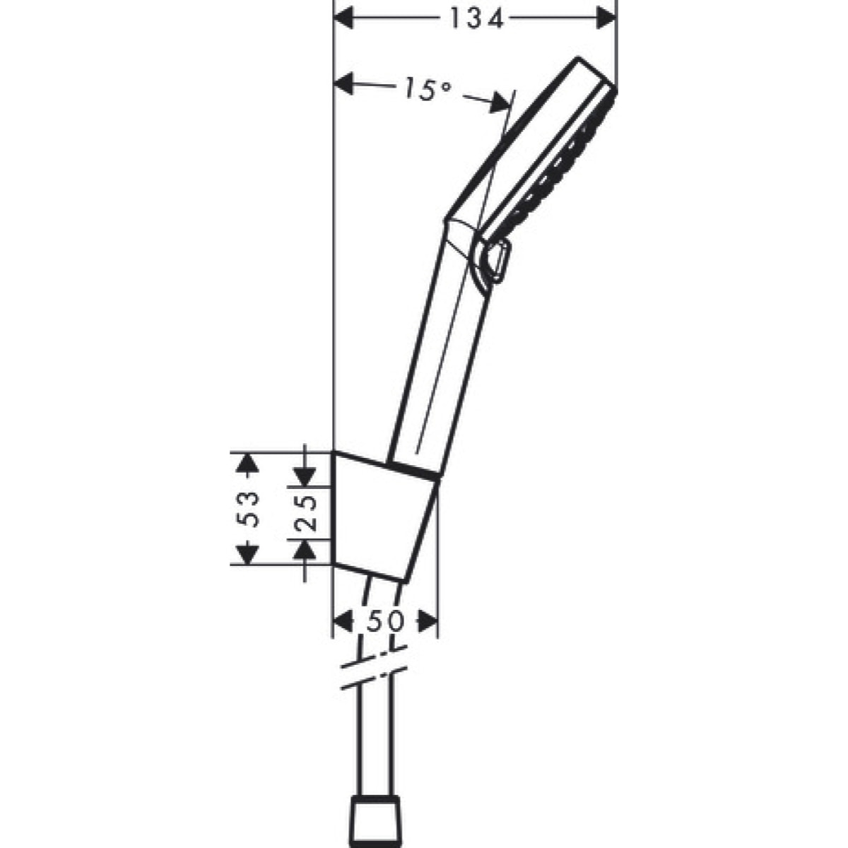 Ensemble support mural et douchette Vario avec flexible de douche 160 cm blanc/chromé - 26692400