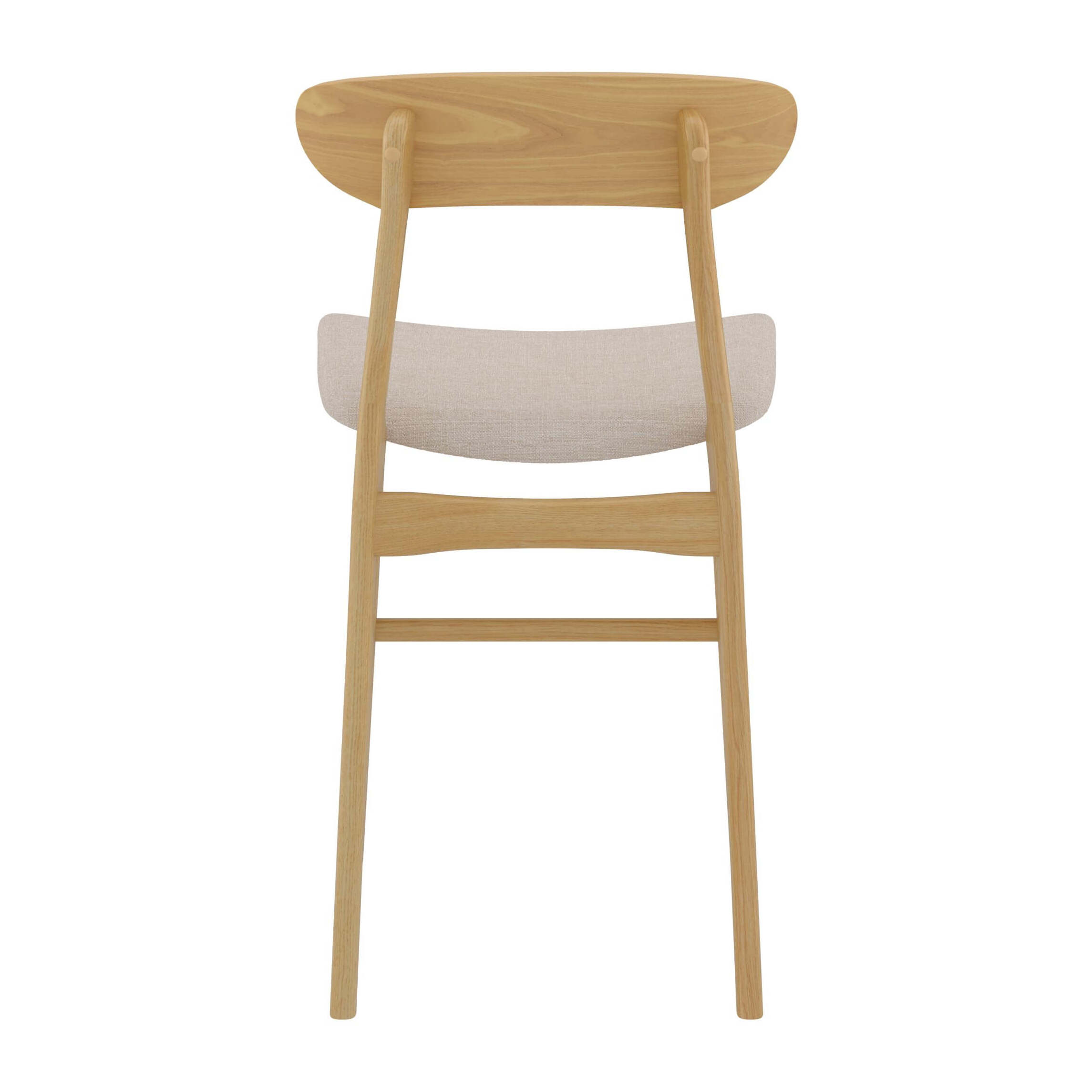 Lot de 2 chaises pour îlot central 66 cm en tissu beige et bois - Lana