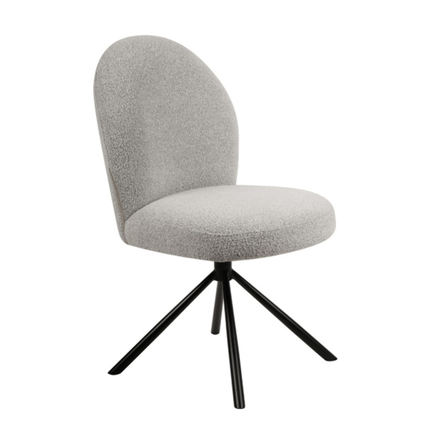 Chaise rotative 180° en tissu bouclette - BÉRANGÈRE