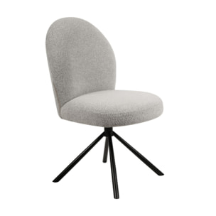 Chaise rotative 180° en tissu bouclette - BÉRANGÈRE