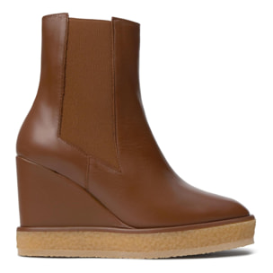 Botín de cuña Bambola en napa con cierre elástico