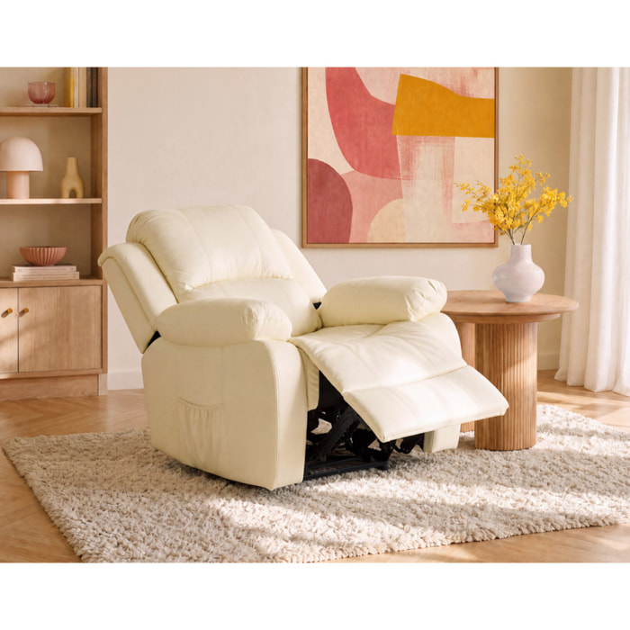 Armand - fauteuil relax électrique en simili - Beige