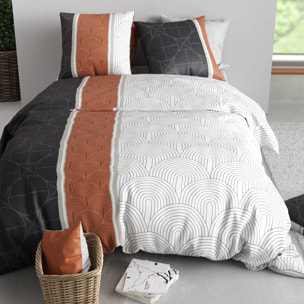 Parure housse de couette imprimé 100% coton - equinoxe