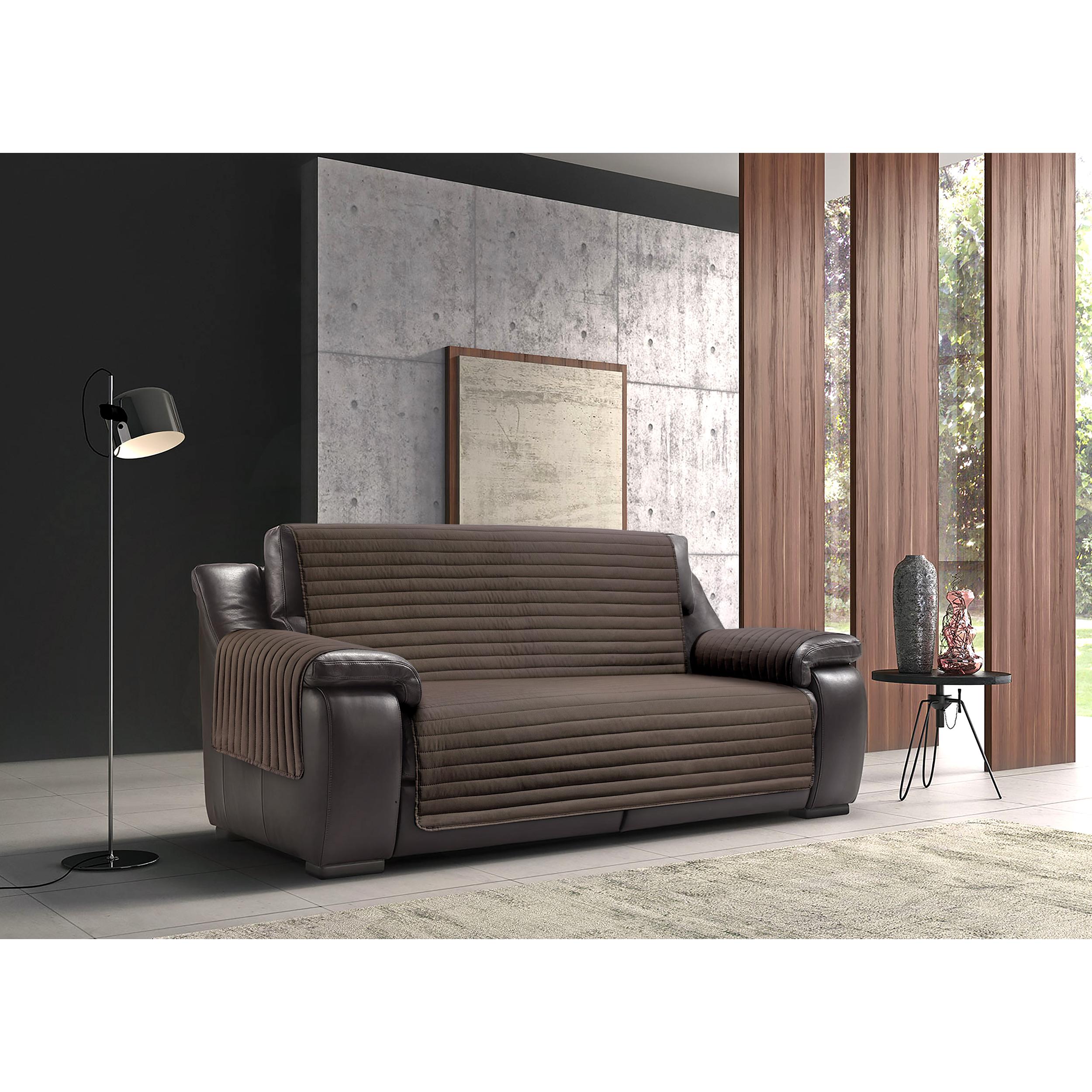 Copridivano Antimacchia Trapuntato Sofa Marrone-Beige