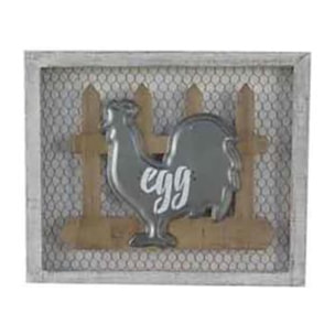 Quadro in legno in metallo gallina Egg cm46x38x3