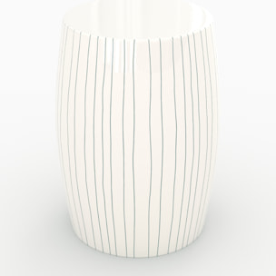 Table d'appoint ronde en métal blanc rayé D26 cm - Nello