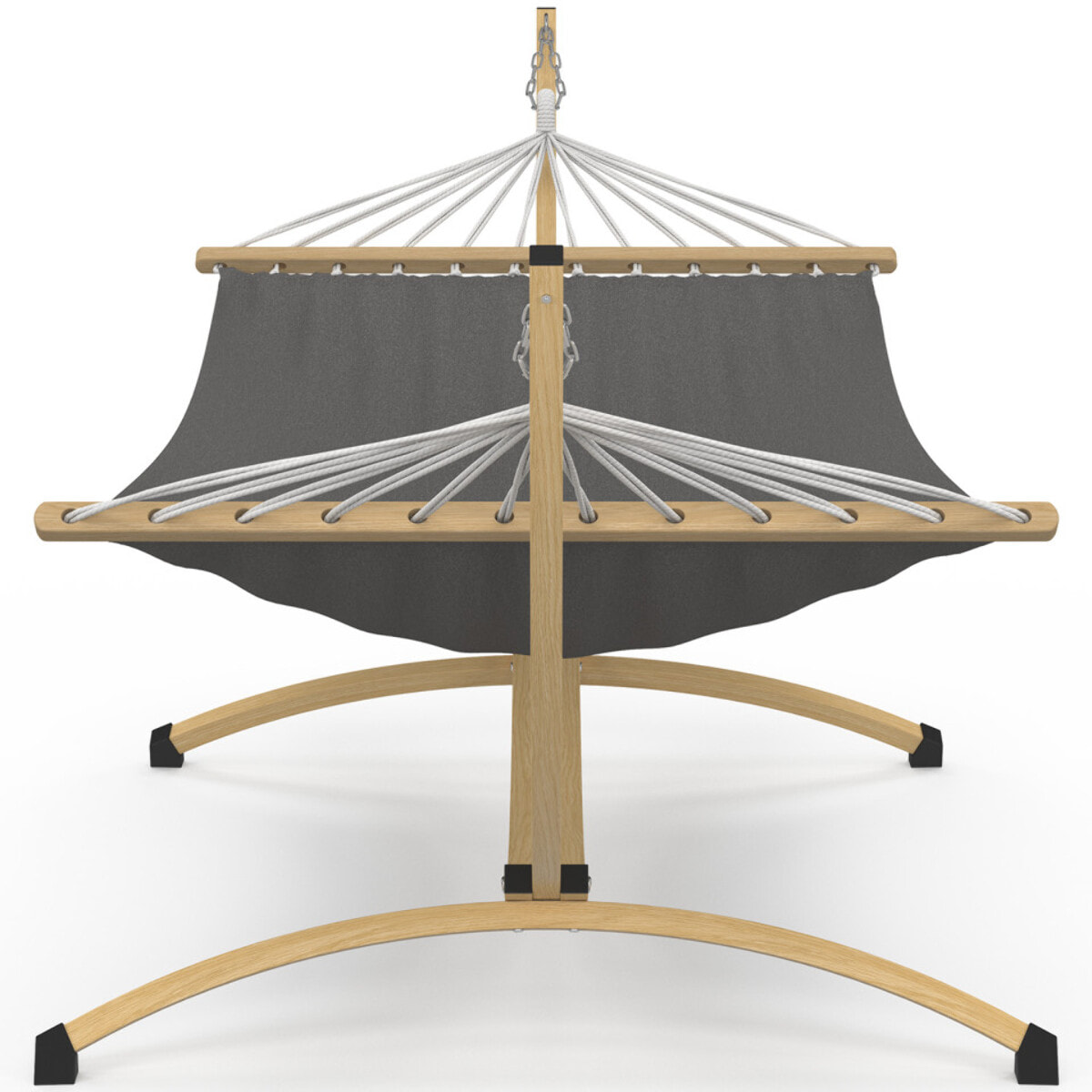 Hamac Amazonia support métal effet bois toile grise