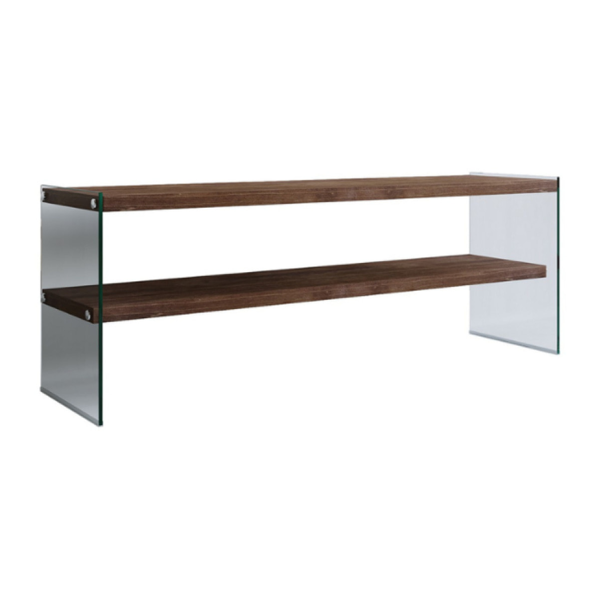 MILLO - Meuble TV contemporain verre et bois 120 cm