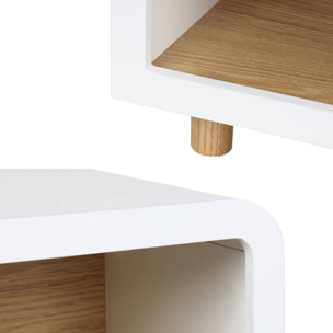 Lot de 2 tables de chevet effet bois 2 niches