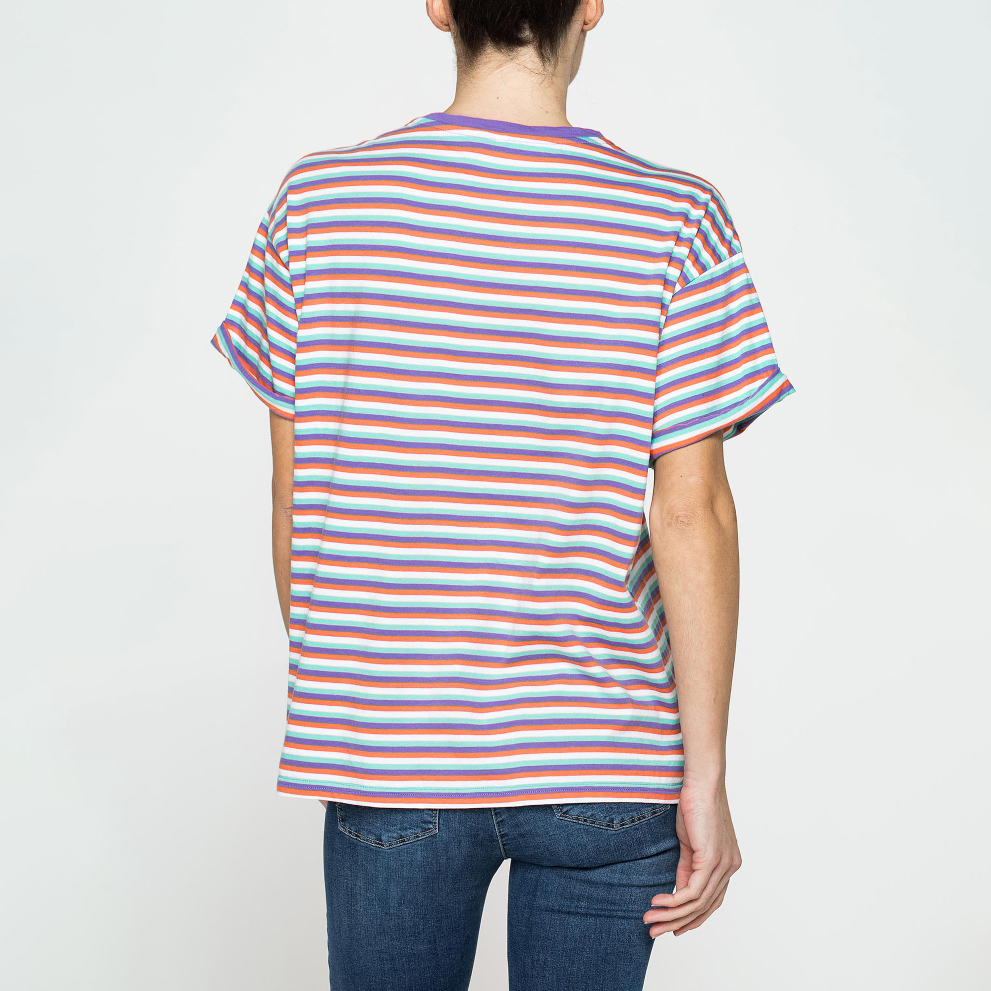 T-SHIRT OVERSIZE MODELLO BOYFRIEND A RIGHE
