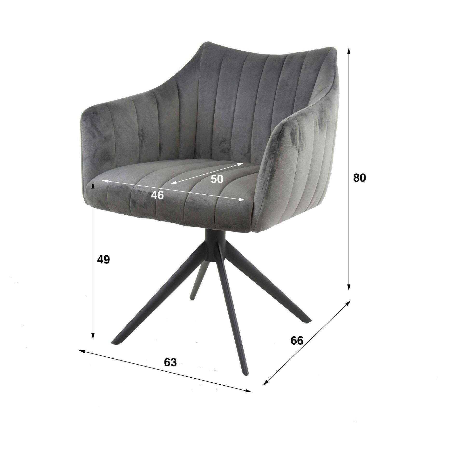Fauteuil pivotant de table en velours sable à larges bandes (lot de 2) MELBOURNE