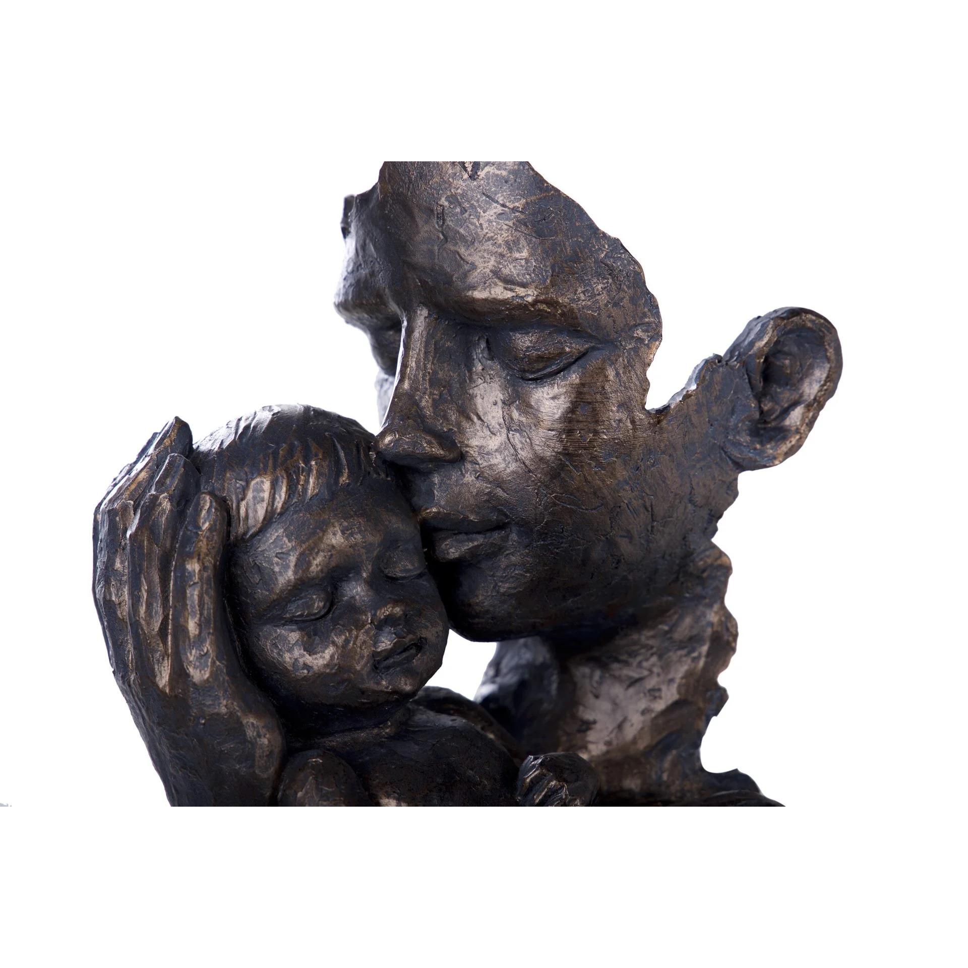 Busto Madre Con Niño Resina 21x14x45 Cm