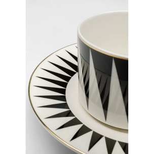 Tasses à café Harlequin noires et blanches set de 4 Kare Design