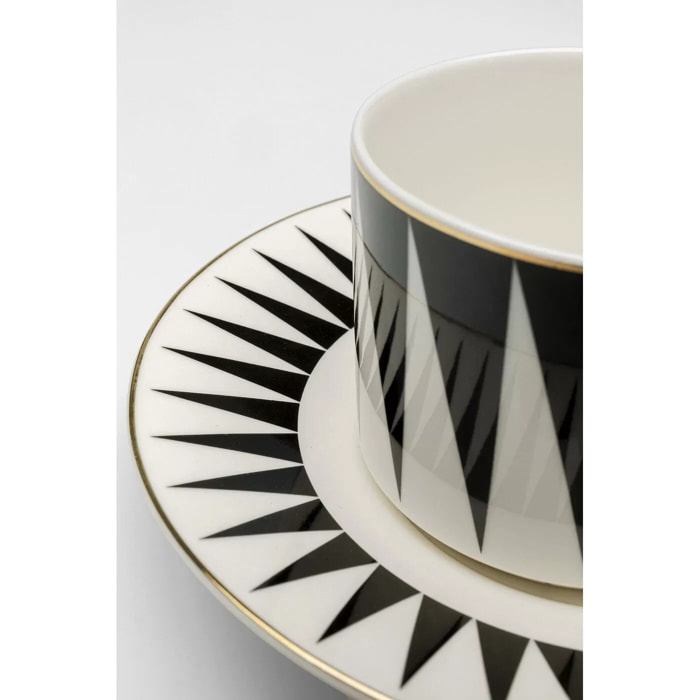 Tasses à café Harlequin noires et blanches set de 4 Kare Design