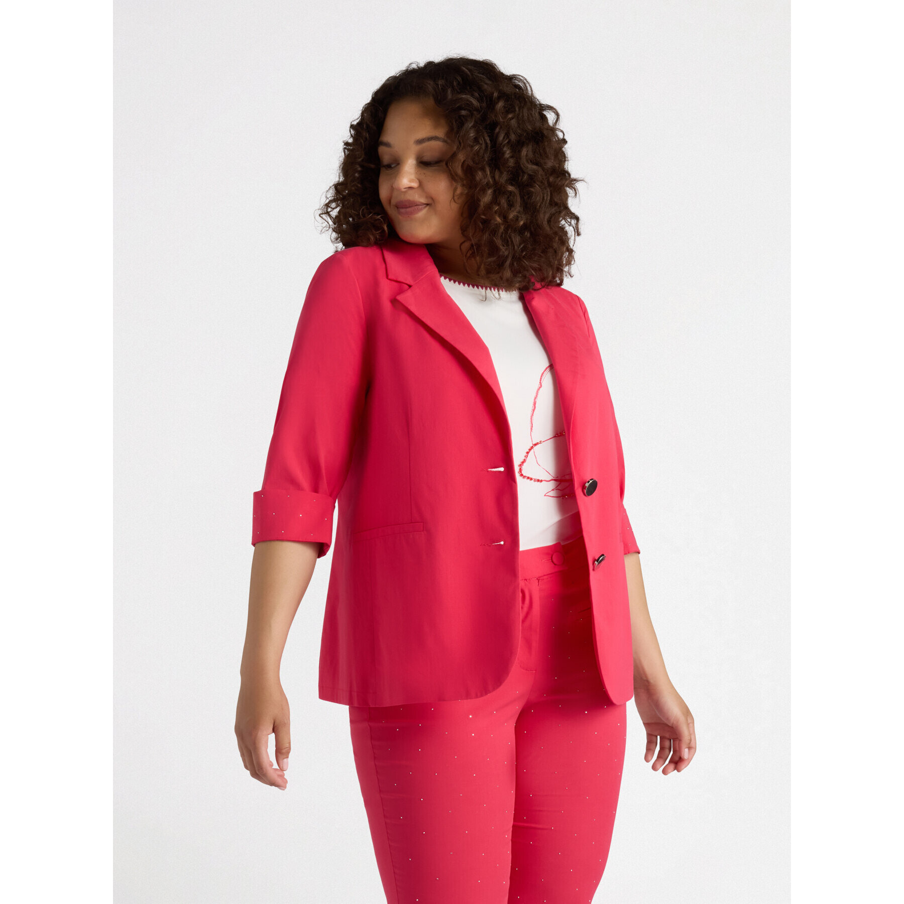 Fiorella Rubino - Blazer con mangas a la altura del codo - Rojo