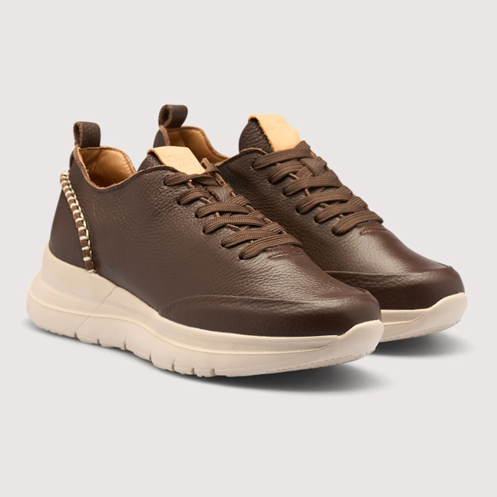 Sneaker Piel Marrón Chocolate - Morella