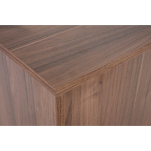 Buffet vintage finition bois foncé noyer 4 portes L180 cm COMO