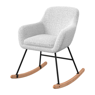Rocking-chair en tissu bouclé blanc - Isola