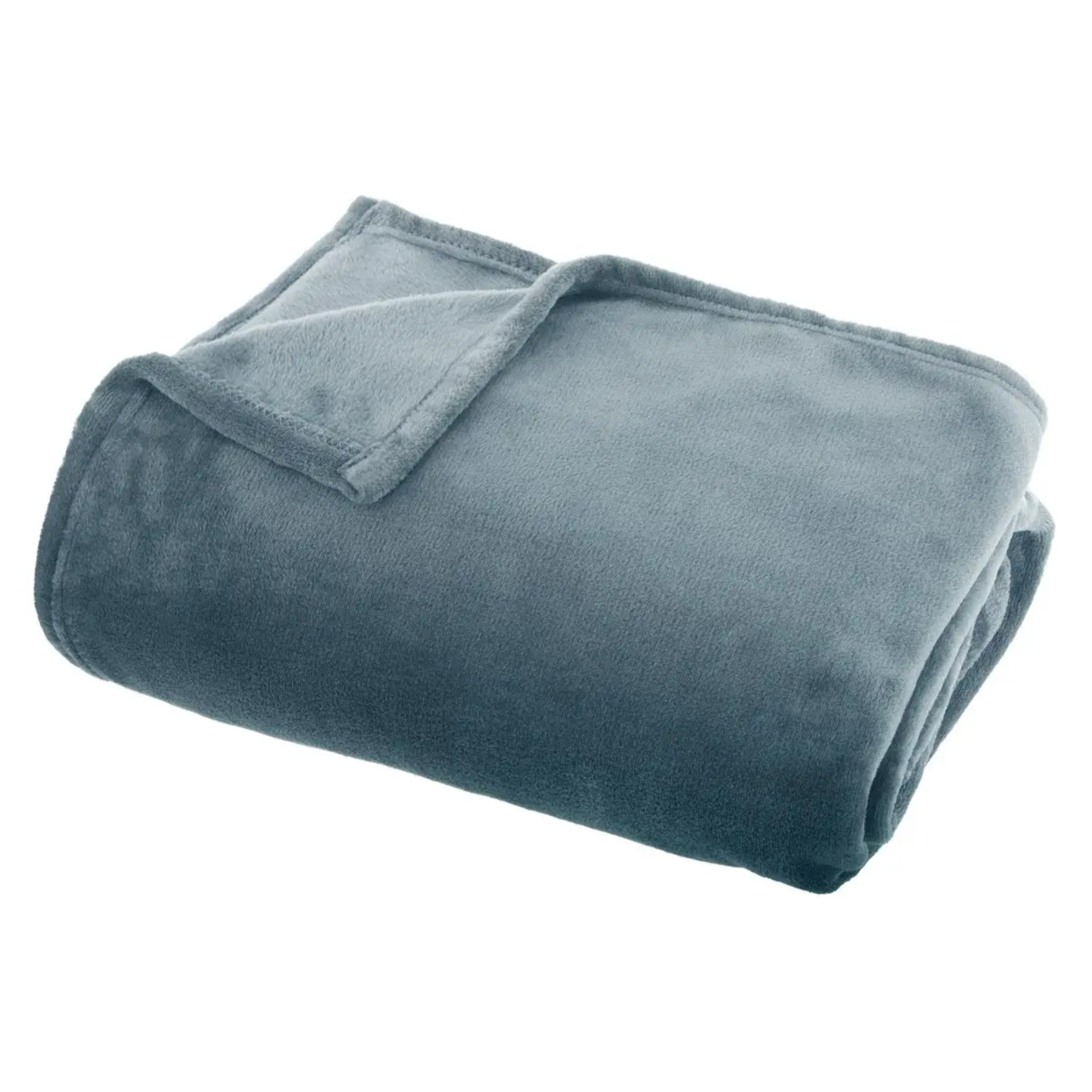 Plaid "Ollis" flanelle bleu orage 130x180cm