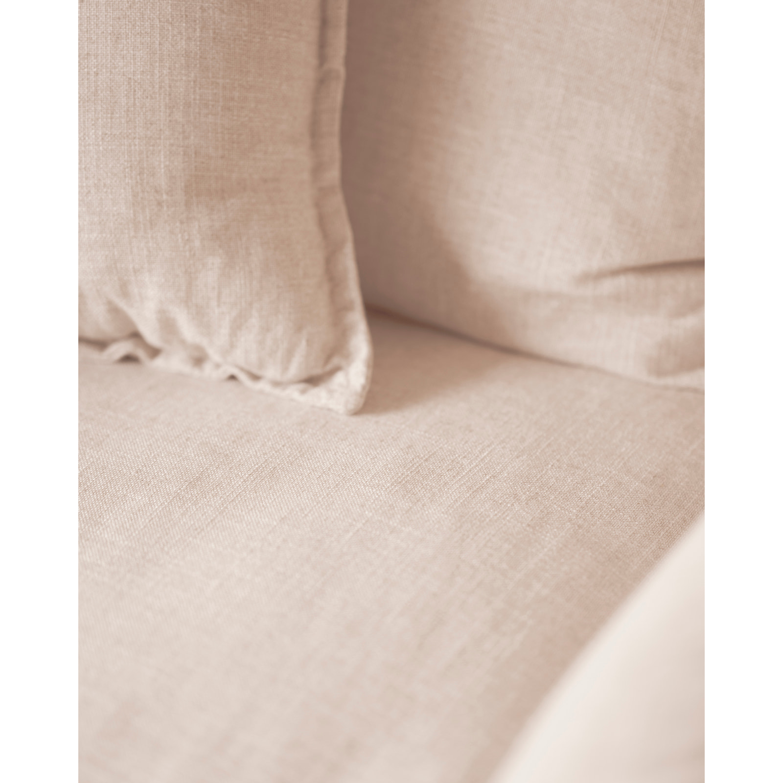 Fauteuil en coton et lin déhoussable ton blanc de 98x90cm Hauteur: 81 Longueur: 98 Largeur: 90