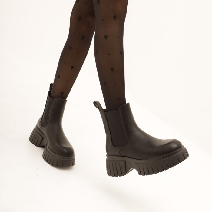 STIVALETTO CHELSEA BASSO PLATFORM NERO