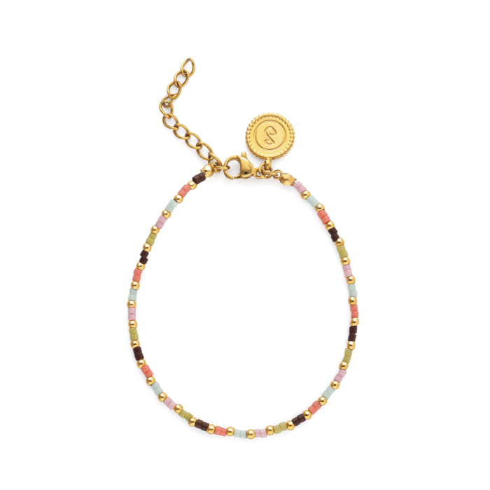 Pulsera Helia Colors Acero Baño Oro
