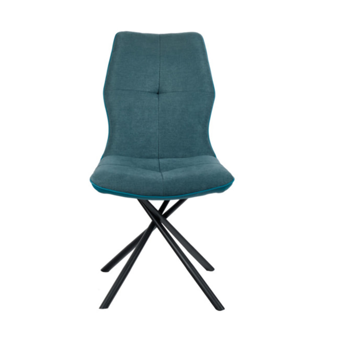 Chaise design en tissu avec piètement en métal noir - ALINE