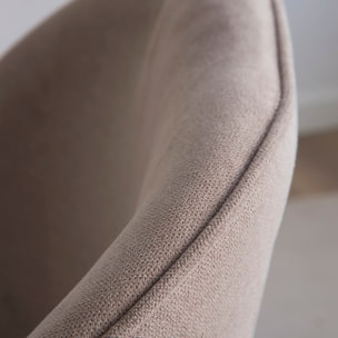 Chaise rembourrée Leivar -tissu. pieds métalliques-couleur beige 48 x 86 x 54 cm