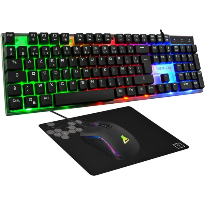 Pack clavier et souris gamer THE G-LAB COMBO YTTRIUM FR 3EN 1