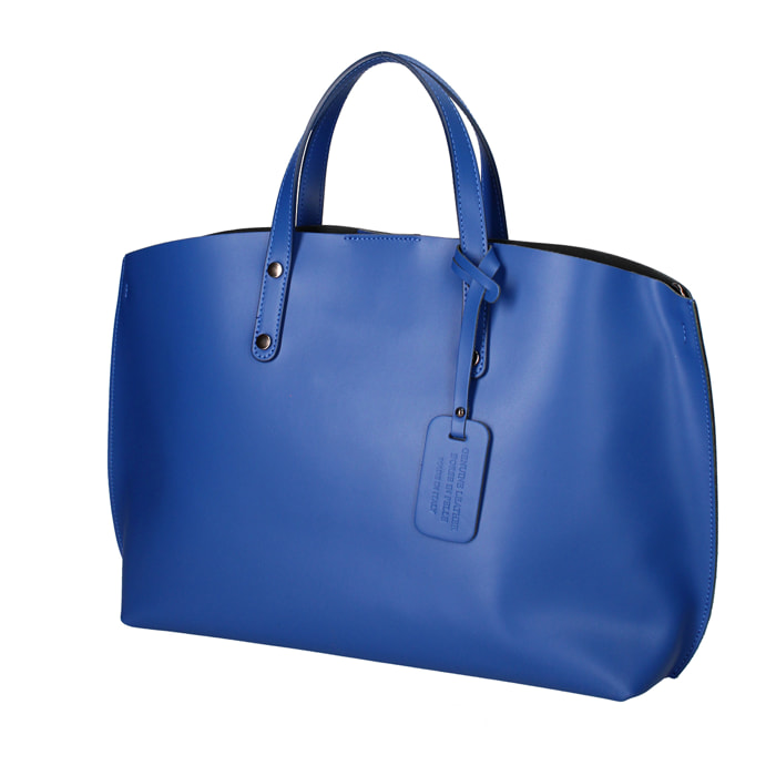 Borsa a spalla da donna In Vera pelle Made in Italy 48x31x11 cm