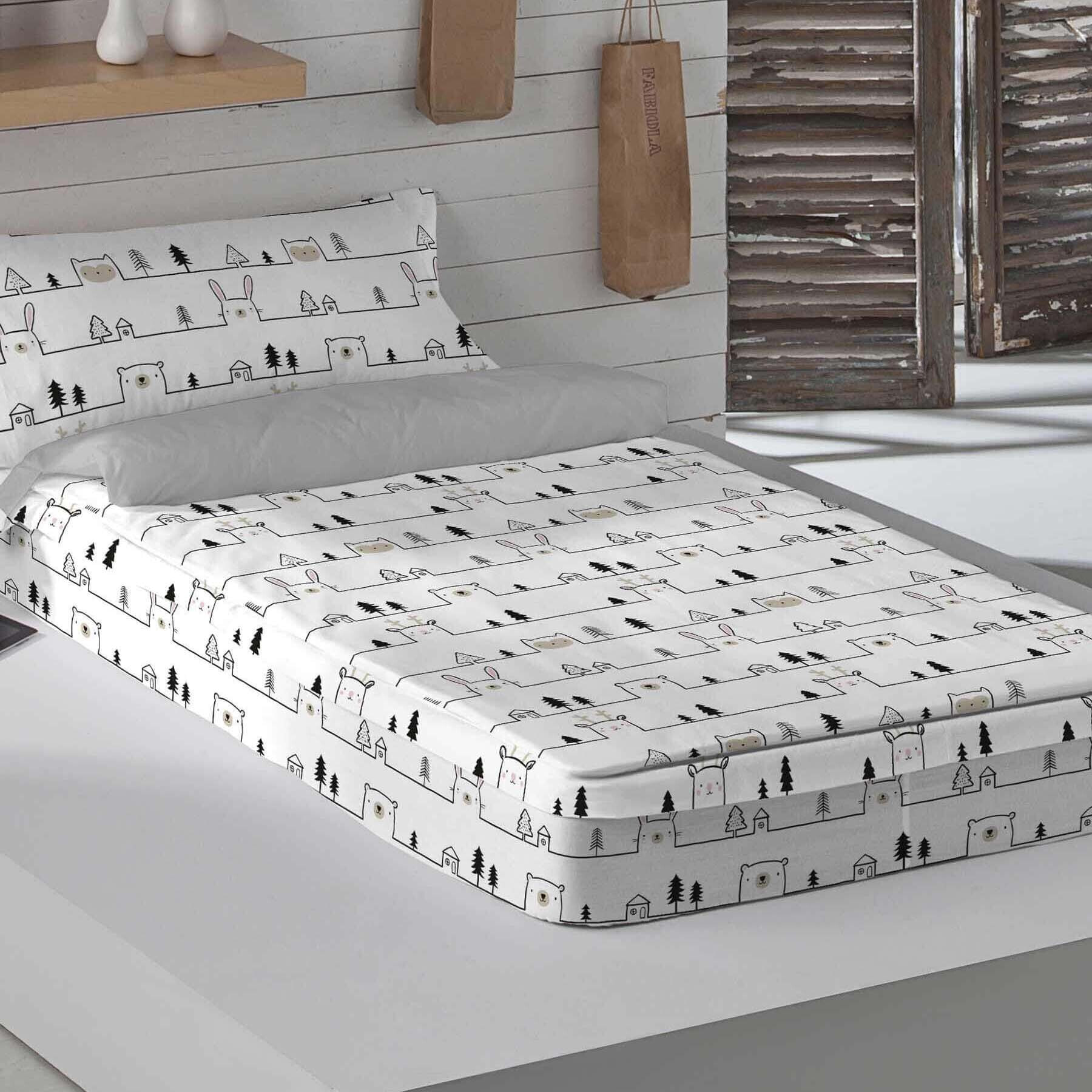 Icehome - Saco Nórdico Estampado - Infantil - Con cremallera - Incluye 1 Funda de Almohada - 100% Algodón - House Animal