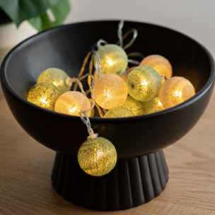 Guirlande Led pile 16 boules "Army" D3,5cm