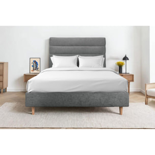 Tete de lit Bandes Horizontales Tissu - Rembourrée A poser