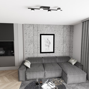 Lampada da soffitto BET 4 in acciaio nero opaco