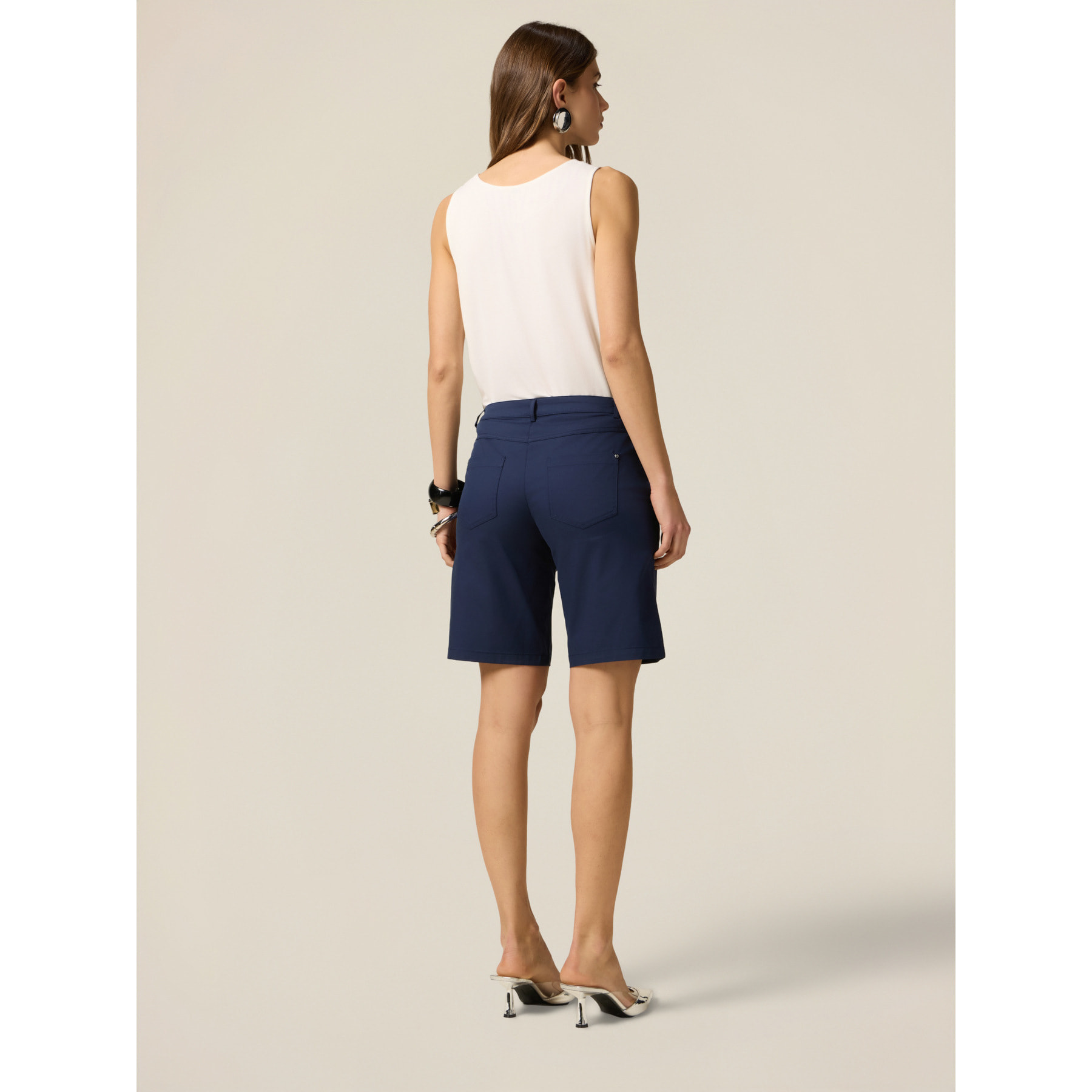 Oltre - Bermuda misto cotone - Blu