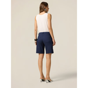 Oltre - Bermuda misto cotone - Blu