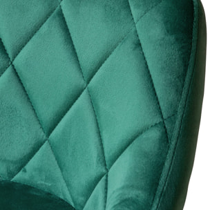 Lot de 2 tabourets de bar en velours vert ROBIN