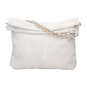 Borsa a spalla da donna Made in Italy - Modello Celeste Elite - Pelle scamosciata - 32.0 x 34.0 x 6.0 cm