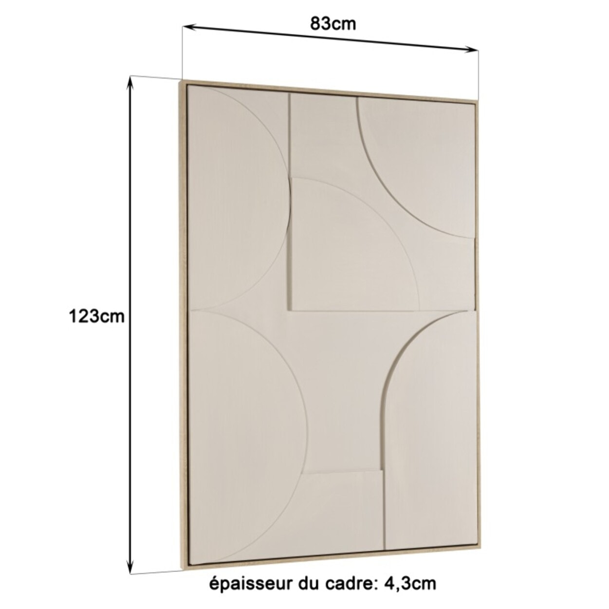 HOMER - Décoration murale 83x123cm formes abstraites beiges en relief