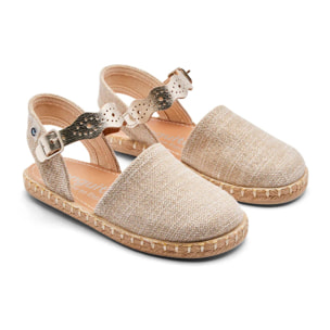 Conguitos - Sandali estivi in juta con zeppa per bambina comodi