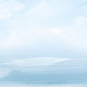 Papier peint plage aquarelle ciel bleu doux ambiance bord de mer Intissé