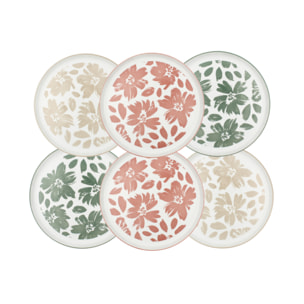 Lot de 6 grandes assiettes, HANAE