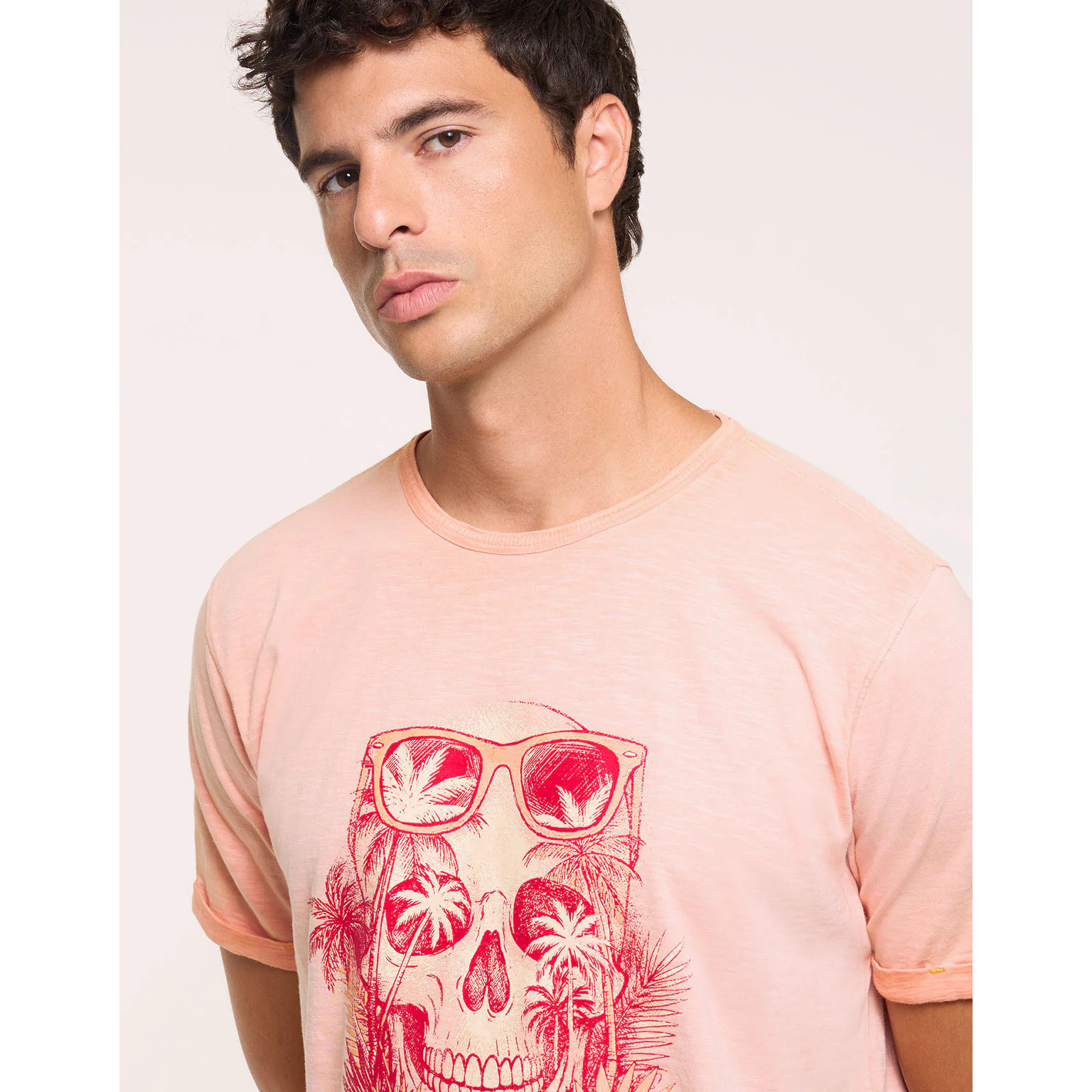 Camiseta Calavera Manga Corta Coral - Skullbay