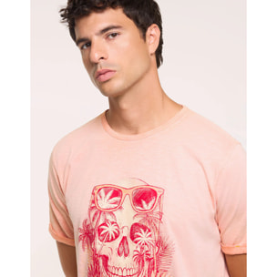 Camiseta Calavera Manga Corta Coral - Skullbay