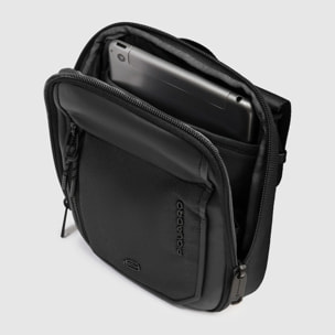 Piquadro Borsello porta iPad®mini in tessuto riciclato e pelle con tasca per CONNEQU 4.0