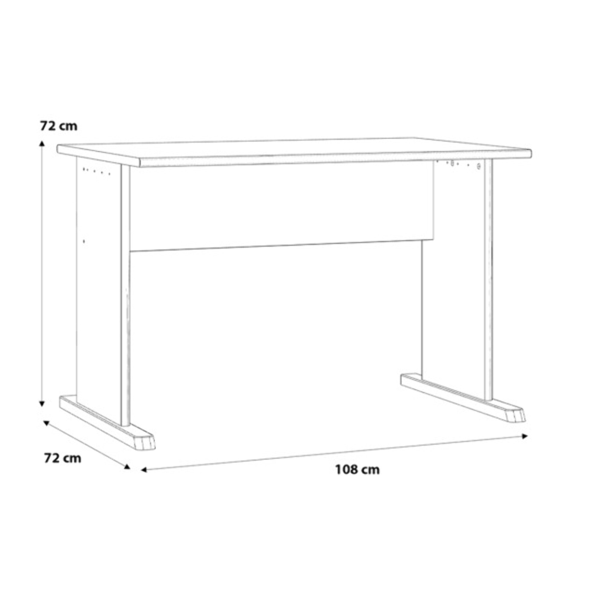 Bureau L. 108 cm décor chêne sonoma avec pieds effet aluminium - MIA