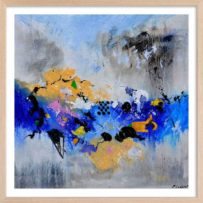 Poster  virgule Affiche + cadre en bois - Chêne