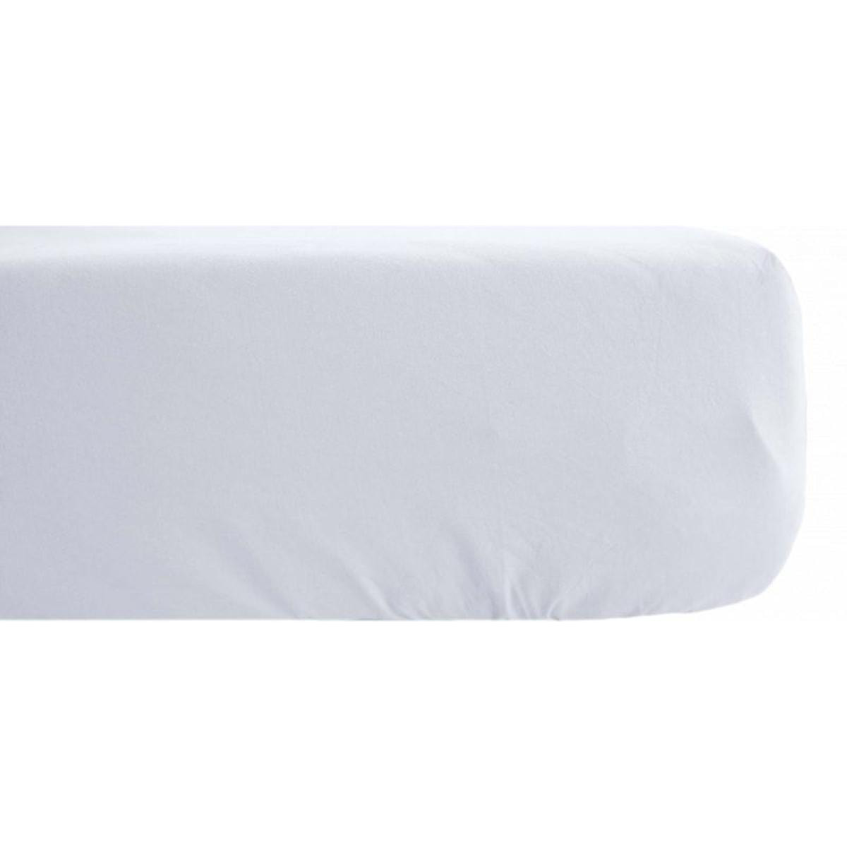 Drap housse Palace pur coton teint lavé 63 fils/cm² Vent du sud - Palace Neige