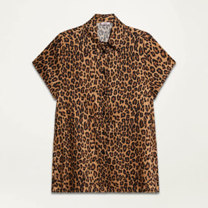 Oltre - Camisa animalier de viscosa - Marrón